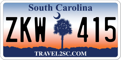 SC license plate ZKW415