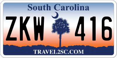 SC license plate ZKW416