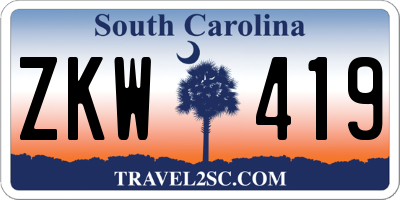 SC license plate ZKW419