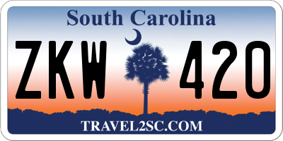 SC license plate ZKW420
