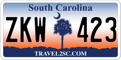 SC license plate ZKW423