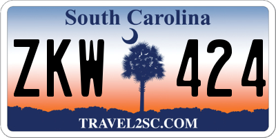 SC license plate ZKW424