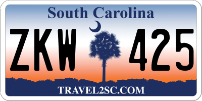 SC license plate ZKW425