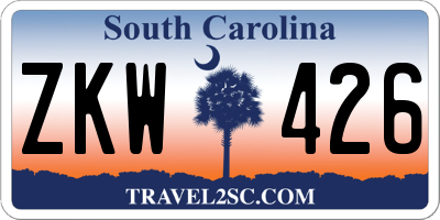 SC license plate ZKW426