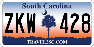 SC license plate ZKW428