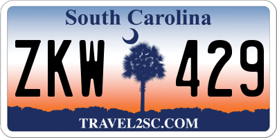 SC license plate ZKW429