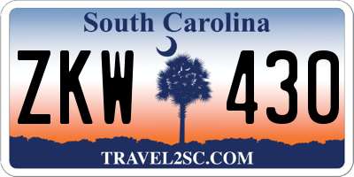 SC license plate ZKW430