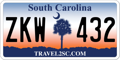 SC license plate ZKW432