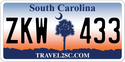 SC license plate ZKW433