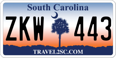 SC license plate ZKW443