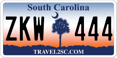 SC license plate ZKW444