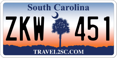 SC license plate ZKW451