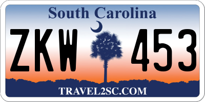 SC license plate ZKW453