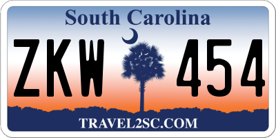 SC license plate ZKW454