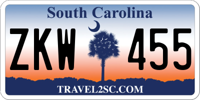 SC license plate ZKW455