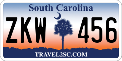 SC license plate ZKW456