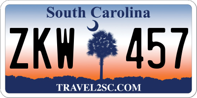 SC license plate ZKW457