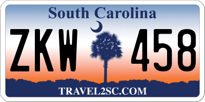 SC license plate ZKW458