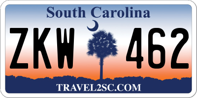 SC license plate ZKW462