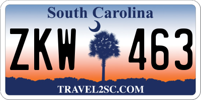 SC license plate ZKW463