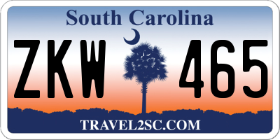 SC license plate ZKW465