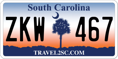 SC license plate ZKW467