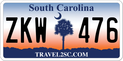SC license plate ZKW476