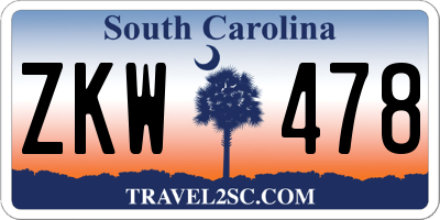 SC license plate ZKW478