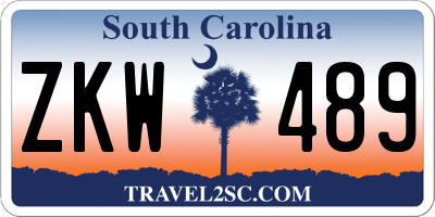 SC license plate ZKW489