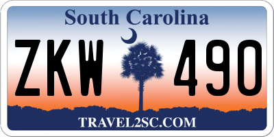SC license plate ZKW490
