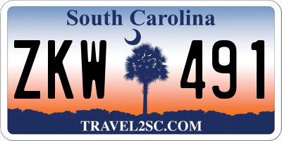 SC license plate ZKW491