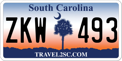 SC license plate ZKW493