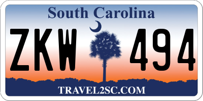 SC license plate ZKW494
