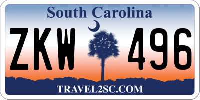 SC license plate ZKW496