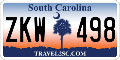 SC license plate ZKW498