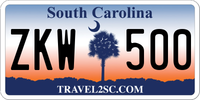 SC license plate ZKW500