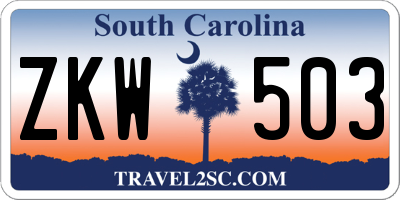 SC license plate ZKW503