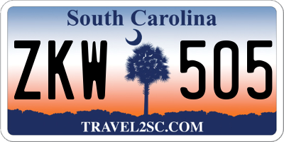 SC license plate ZKW505