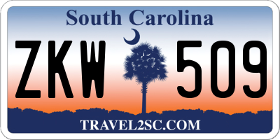 SC license plate ZKW509