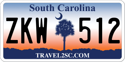 SC license plate ZKW512