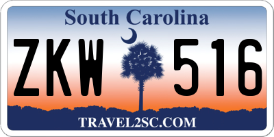 SC license plate ZKW516