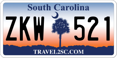 SC license plate ZKW521
