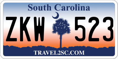 SC license plate ZKW523