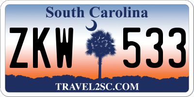 SC license plate ZKW533