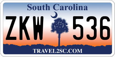 SC license plate ZKW536