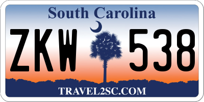 SC license plate ZKW538