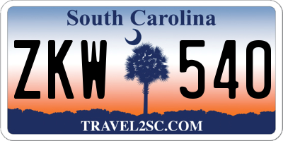SC license plate ZKW540