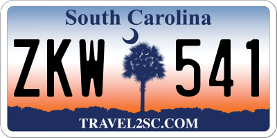SC license plate ZKW541