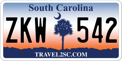 SC license plate ZKW542