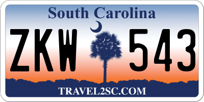 SC license plate ZKW543